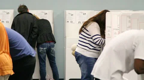 Unrecognizeable People voting no faces Stock-Footage 12488645