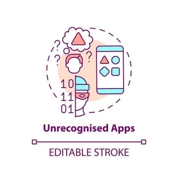 Unrecognized apps concept icon Stockillustratie