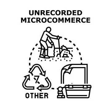 Unrecorded microcommerce vector concept illustration Illustrazione stock