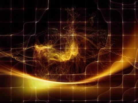 Unrestrained dance of digital elements Stockillustratie