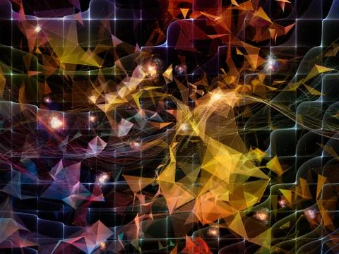 Unrestrained dance of digital elements Stock Illustration