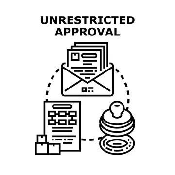 Unrestricted approval concept for business document management Stockillustratie