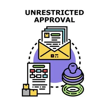 Unrestricted approval concept for business document management 스톡 일러스트