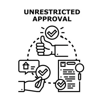 Unrestricted approval process for document review Stock Illustration