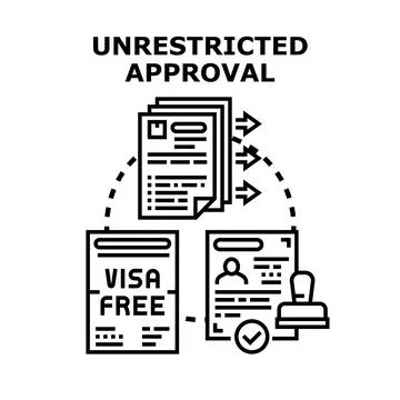 Unrestricted approval for visa free documents flow Ilustração Stock