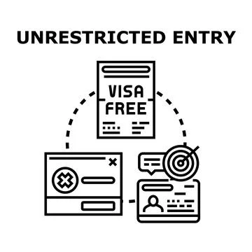 Unrestricted entry concept with visa free approval Stock Illustration