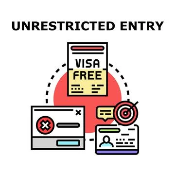 Unrestricted entry concept with visa free approval 스톡 일러스트