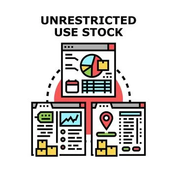 Unrestricted use stock content concept illustration Stock Illustration