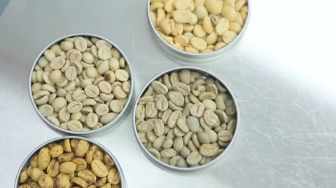 Unroasted coffee beans close up Stock Footage 63144353