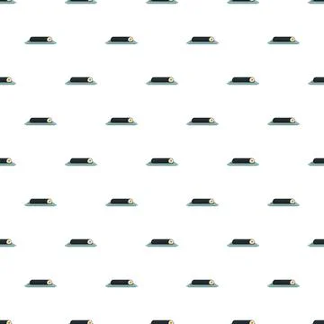Unrolled sushi roll vector seamless pattern white background Stock Illustration