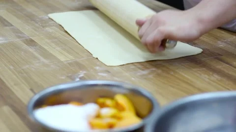 Unrolling  dough for making cake 스톡 동영상 64682515