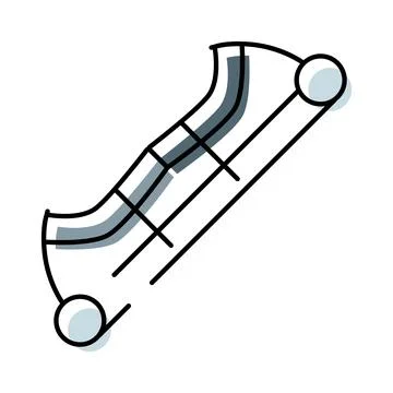 Unrolling historical document scroll with lines illustration Stock Illustration