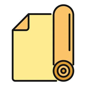 Unrolling paper scroll document ancient history concept Stock Illustration