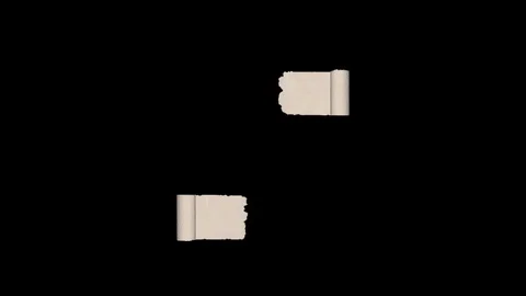 Unrolling Paper Scrolls Left and Right - Alpha Channel Stock Footage 93213623