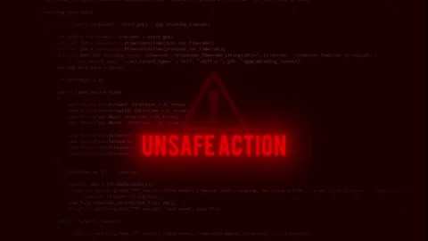 Unsafe Action Message Animation System Failure Notification Stock Footage 342791649
