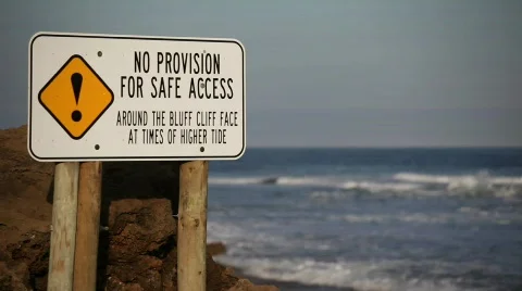 Unsafe Beach Stock Footage 842664