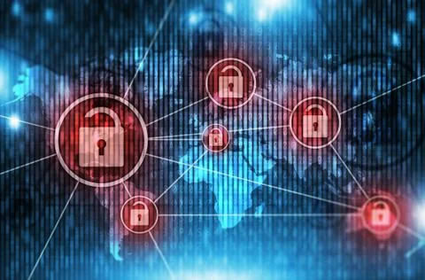 Unsafe global network Stock Illustration