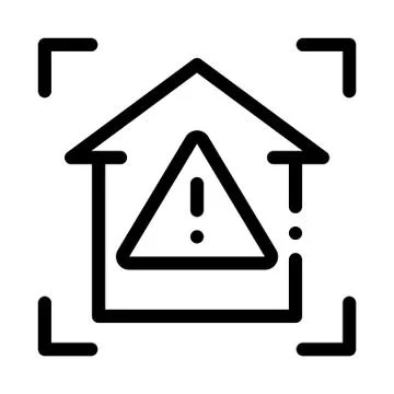 Unsafe home detection icon vector outline illustration Stock Illustration