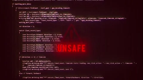 Unsafe Message Animation System Failure Notification Stock Footage 342791759