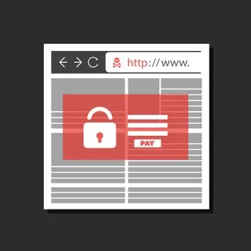 Unsafe Online Browsing Illustrazione stock