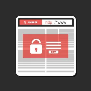 Unsafe Online Browsing Stock Illustration