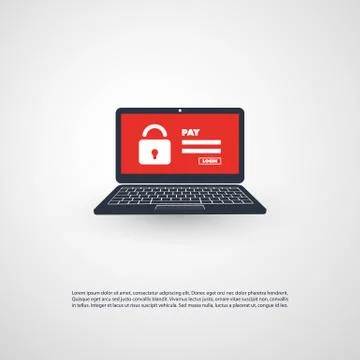 Unsafe Online Browsing, Ransomware Attack イラスト素材