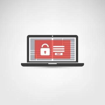 Unsafe Online Browsing, Ransomware Attack Stock Illustration