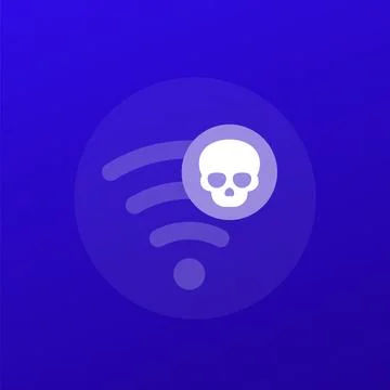 Unsafe wi-fi connection icon, transparent design Stock Illustration