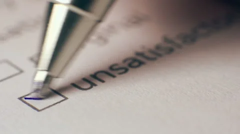 Unsatisfactory Checkbox Marking Survey Stock Footage 43218569