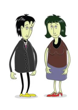 Unsatisfied couple Stock Illustration