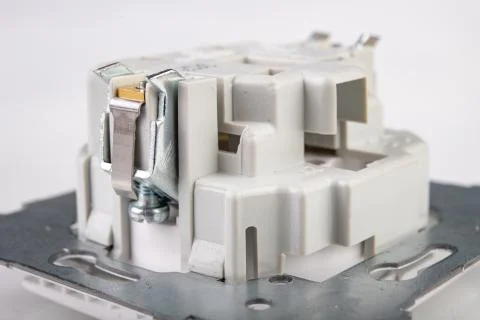 Unscrewed electrical socket. Accessories and components for the electrician n Stock Photos