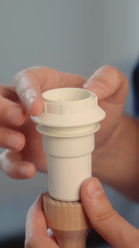 Unscrewing Lamp Socket Ring from Floor Lamp Close up Stock Footage 342588908