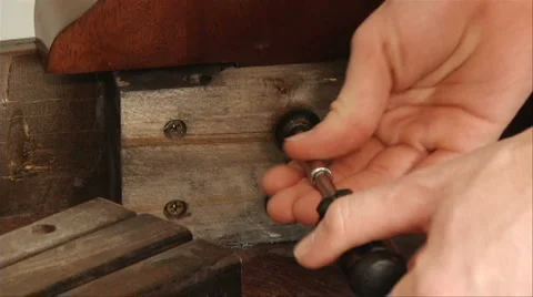 Unscrewing Table Bolt Stock Footage 1215847