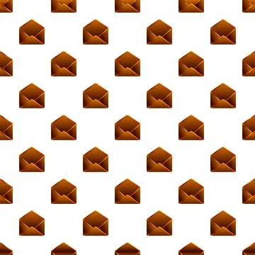 Unsealed brown envelopes message communication email pattern Illustrazione stock