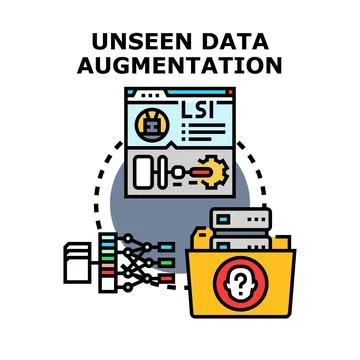 Unseen data augmentation processing hidden information research Stock Illustration