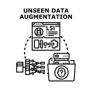 Unseen data augmentation processing hidden information research Stock Illustration