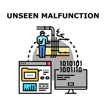 Unseen malfunction problem detecting and fixing system Stock Illustration