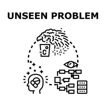 Unseen problem concept with complex data analysis Stock Illustration