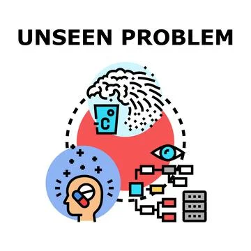 Unseen problem concept with complex data analysis Stock Illustration