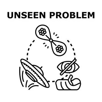 Unseen problem concept idea for solving issues Stock Illustration