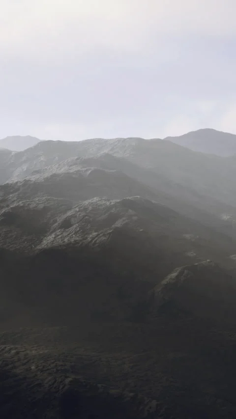 Unseen summit concealed beneath dense fog and low light conditions 動画素材 327615899