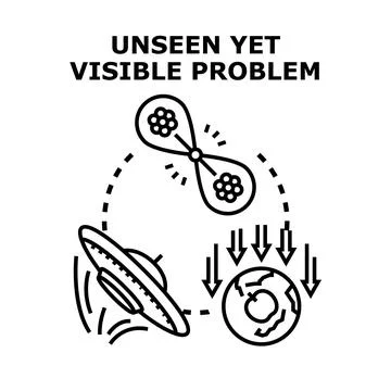 Unseen yet visible problem concept vector icon Stock Illustration