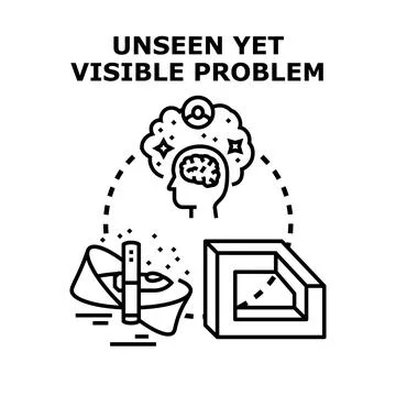 Unseen yet visible problem vector concept Illustrazione stock