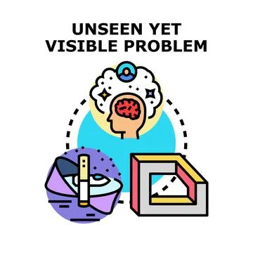Unseen yet visible problem vector concept Illustrazione stock