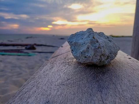 Unset on the beach Stock Photos