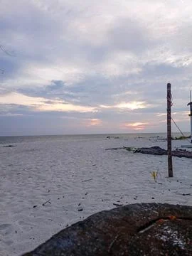 Unset on the beach Stock Photos