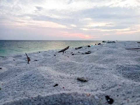 Unset on the beach Stock Photos