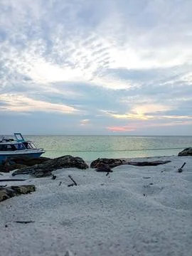 Unset on the beach Stock Photos