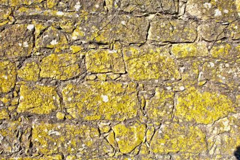 Unshaped stone wall pattern ,wall made of rocks . Stock Photos