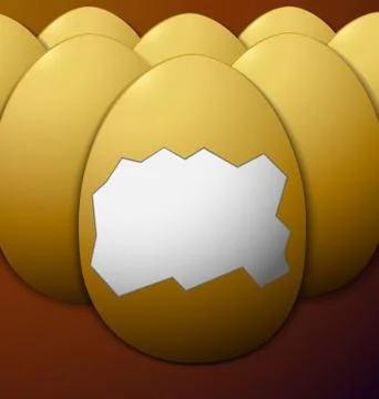 Unshelled eggs in the middle brown background Stock Illustration
